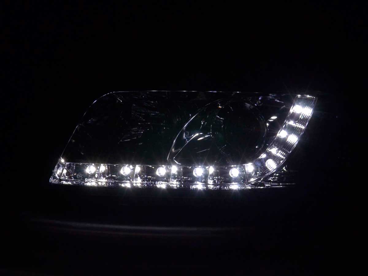 Scheinwerfer Set Daylight LED Tagfahrlicht Audi TT Typ 8N 98-06 chrom Scheinwerfer Set Daylight LED Tagfahrlicht Audi TT Typ 8N 98-06 chrom